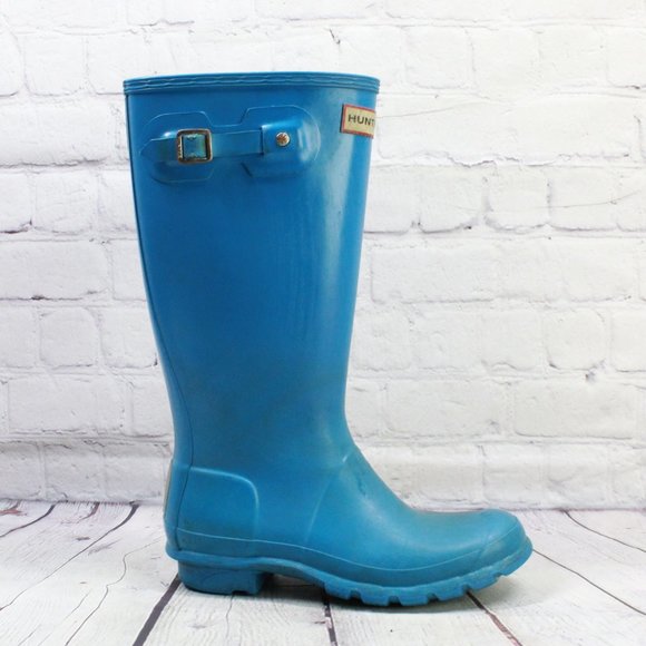 Hunter Other - HUNTER Original Blue Rubber Waterproof Rain Boots Size Youth 4